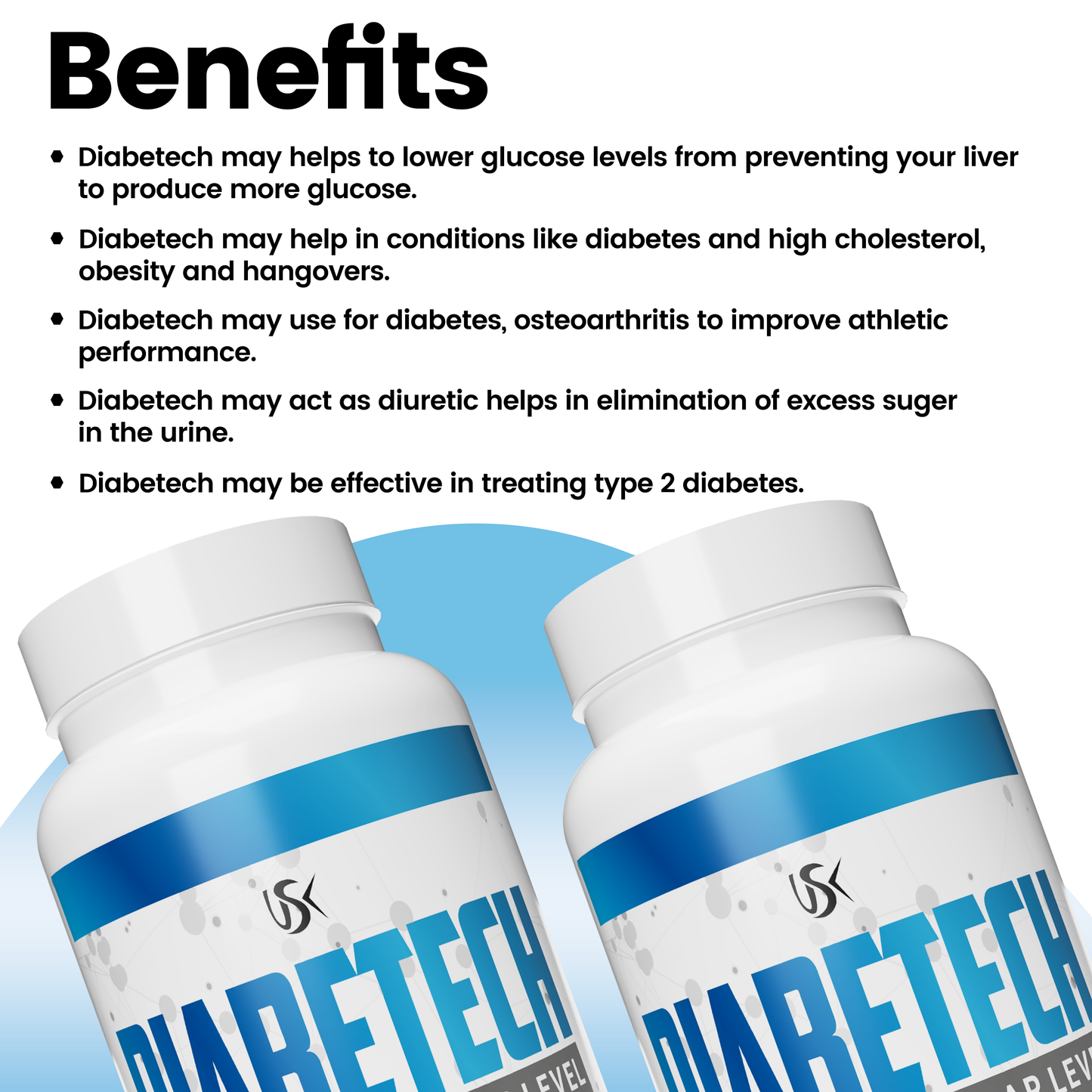 Unitech USK | Diabetech Capsules | Supports Balance Glucose Levels, Metabolic Health, and Insulin Sensitivity | Extracts with Fenugreek, Ceylon Cinnamon, Bitter Melon, and Herbal | 60 Capsules