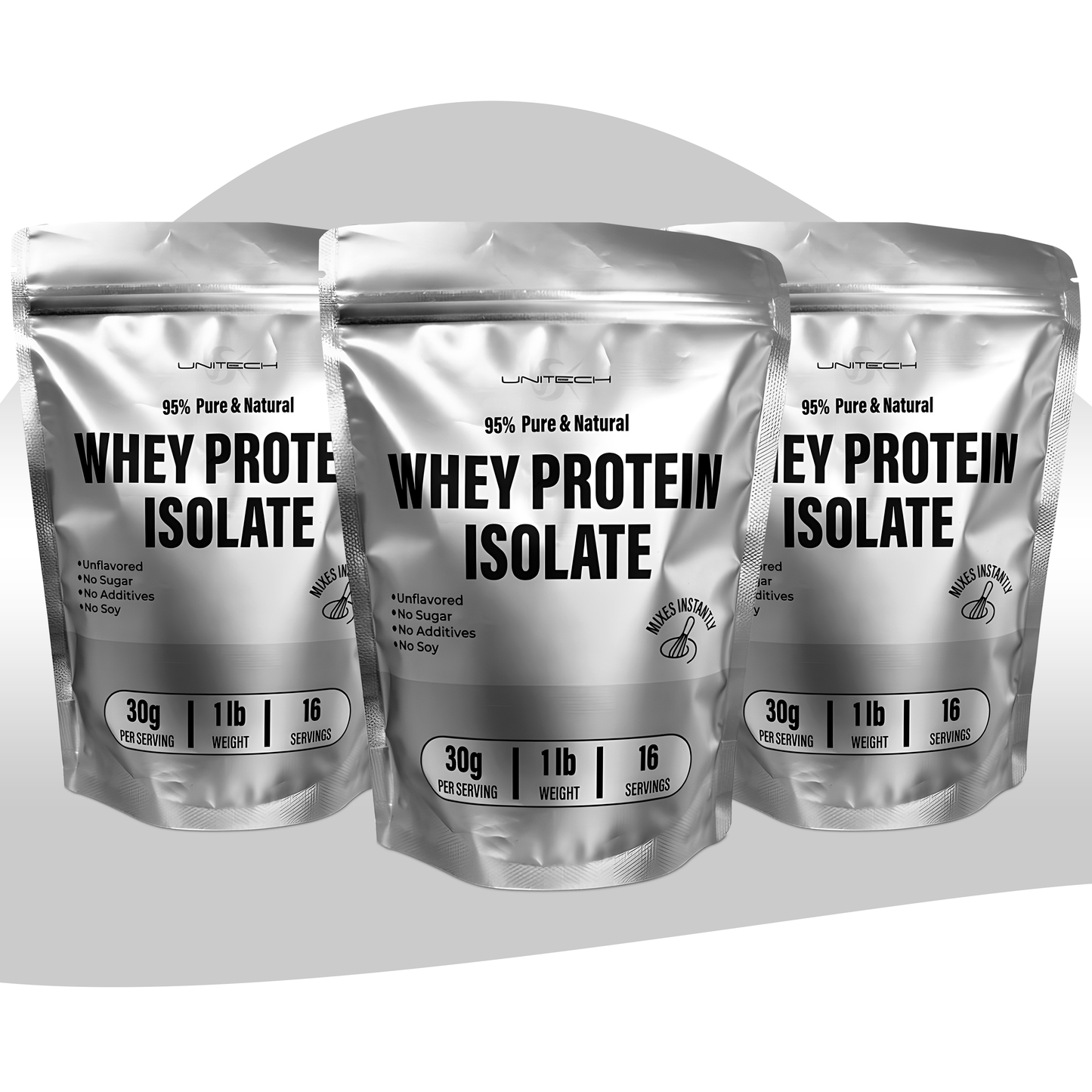 Unitech USK Whey Protein Isolate Powder | 95% Pure & Natural | Supports Muscle Growth & Recovery | Rich with High Nutrition with Amino Acids | Mixes Instantly | Dietary Supplement | 1lb