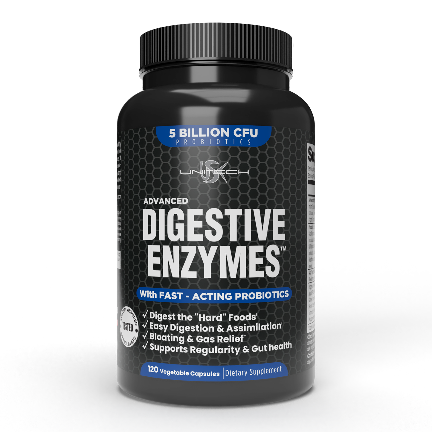 Unitech USK Advanced Digestive Enzymes with 5 Billion CFU Probiotics | Supports Gut Health, Bloating & Gas Relief | Easy Digestion & Nutrient Absorption | Dietary Supplement | 120 Vegetable Capsules