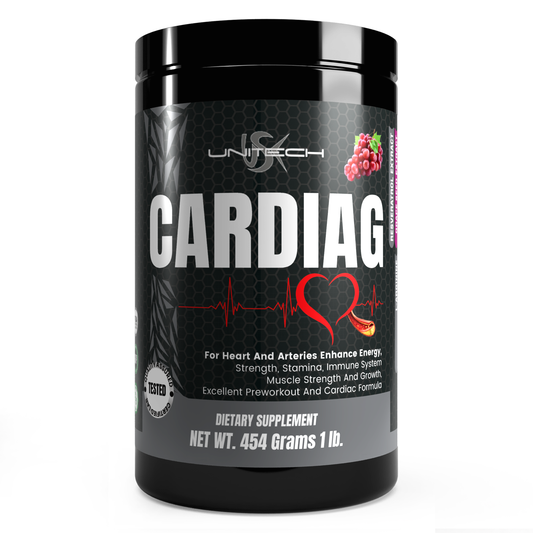 Unitech USK | Cardiag Grape Powder | Natural Supplement for Cardiovascular Support | L-Arginine, L-Citrulline, Grape Seed Extract, Resveratrol, and Coenzyme Q10 | 16 oz