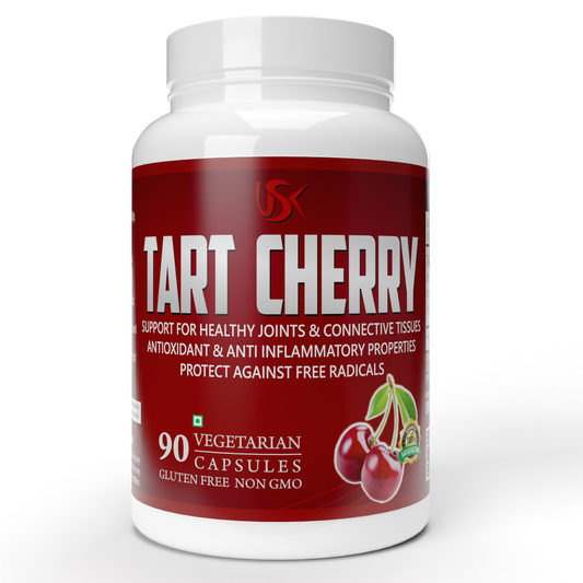 Unitech USK | Tart Cherry Capsules | Joint Support, Immune System Strength, & Muscle Recovery | Rich with Antioxidant, Tart Cherry, Cellulose, & Magnesium | Dietary Supplement | 90 Vegetarian Capsules