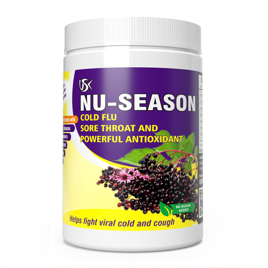 Unitech USK | NU-SEASON | Immune Support Supplement | Vitamin C, Zinc, Echinacea & Elderberry | Non-GMO, Vegan, Antioxidant-Rich Formula for Cold and Flu Relief | 100% Natural, Gluten-Free | 300 grams