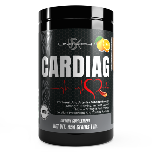 Unitech USK | Cardiag Orange Powder | Natural Supplement for Cardiovascular Support | L-Arginine, L-Citrulline, Orange Seed Extract, Resveratrol, and Coenzyme Q10 | 16 oz