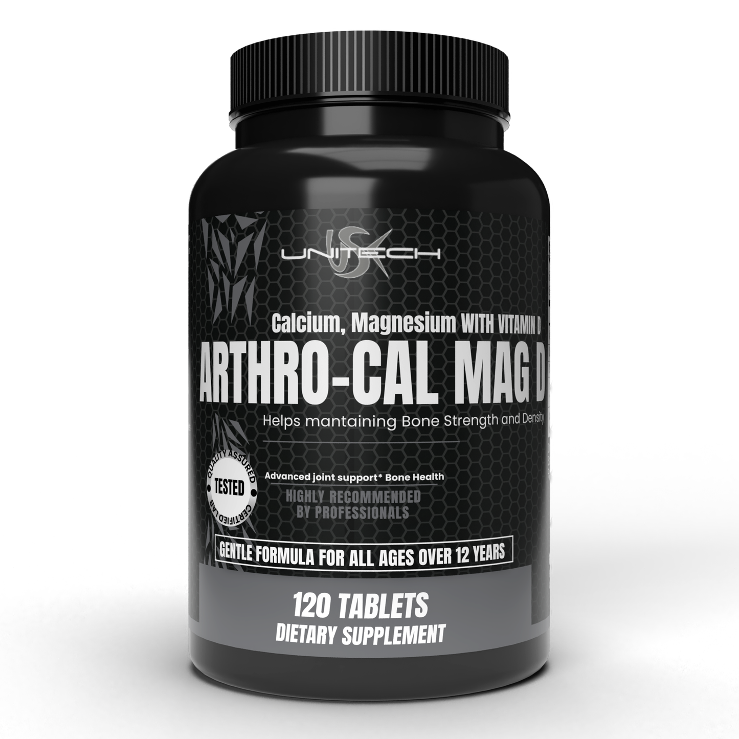 Unitech USK | Arthro-Cal Mag D | Supports Bone Strength, Joint Health, and Metabolic Function | Rich with Calcium, Magnesium, & Vitamin D | Daily Nutritional Support | Dietary Supplement | 60 Tablets