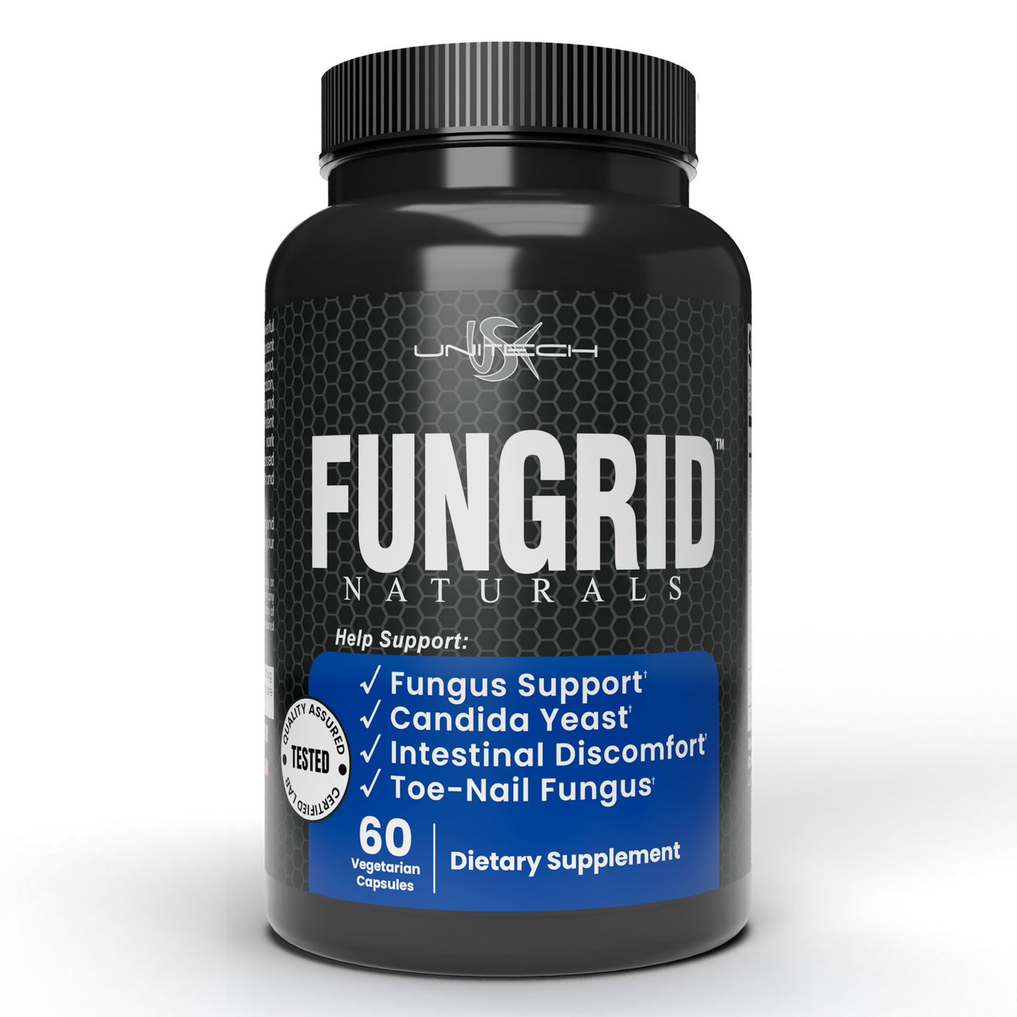 Unitech USK Fungrid Naturals | Fungus Support Supplement | Candida Supports, Intestinal Health & Toe Nails Health | Herbal Blend with Walnut, Oregano Leaf & Wormwood | 60 Vegetarian Capsules